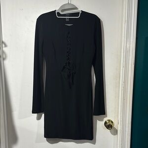 Forever 21 Black Long Sleeve Sheath Dress